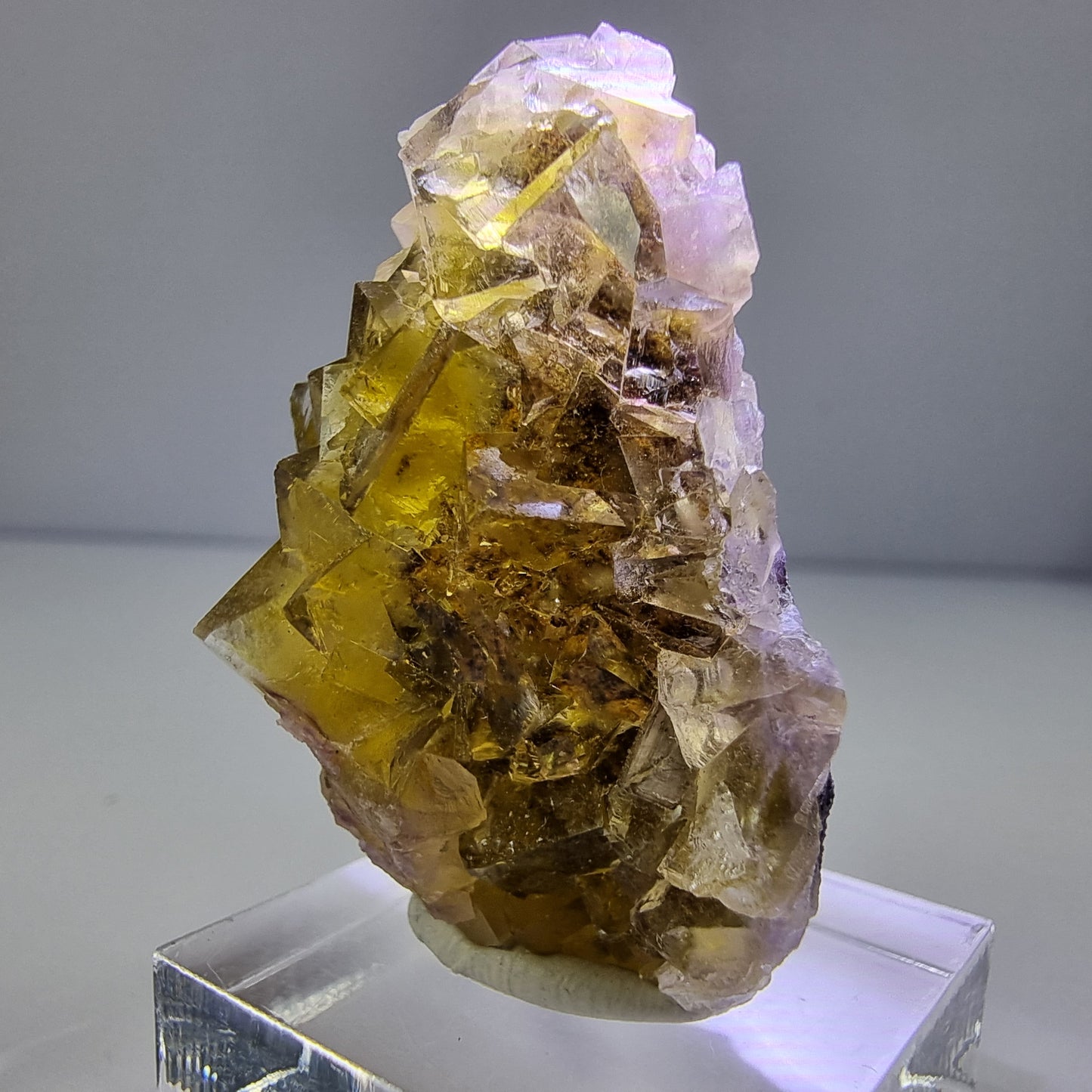 Clear Phantom Honey Pocket Fluorite Cube Grade 38*27*18mm d'Okorusu, Namibie