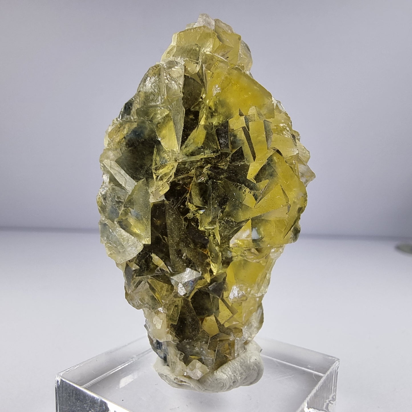 Clear Phantom Honey Pocket Fluorite Cube Grade 50*28*23mm d'Okorusu, Namibie