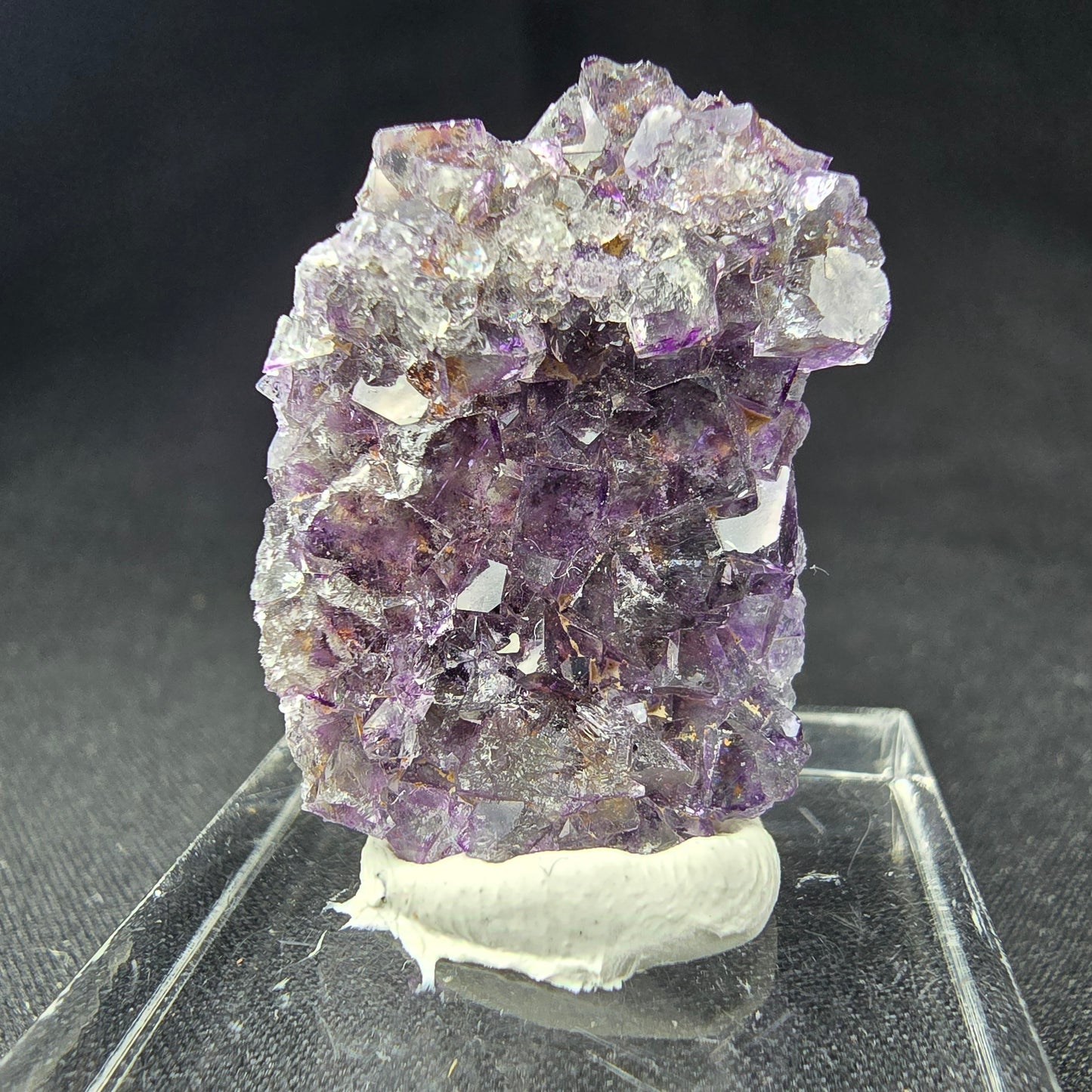 Sehr klare Fluorit Würfel Stufe lila 28*20*7mm Okorusu Mine, Namibia Sammlung