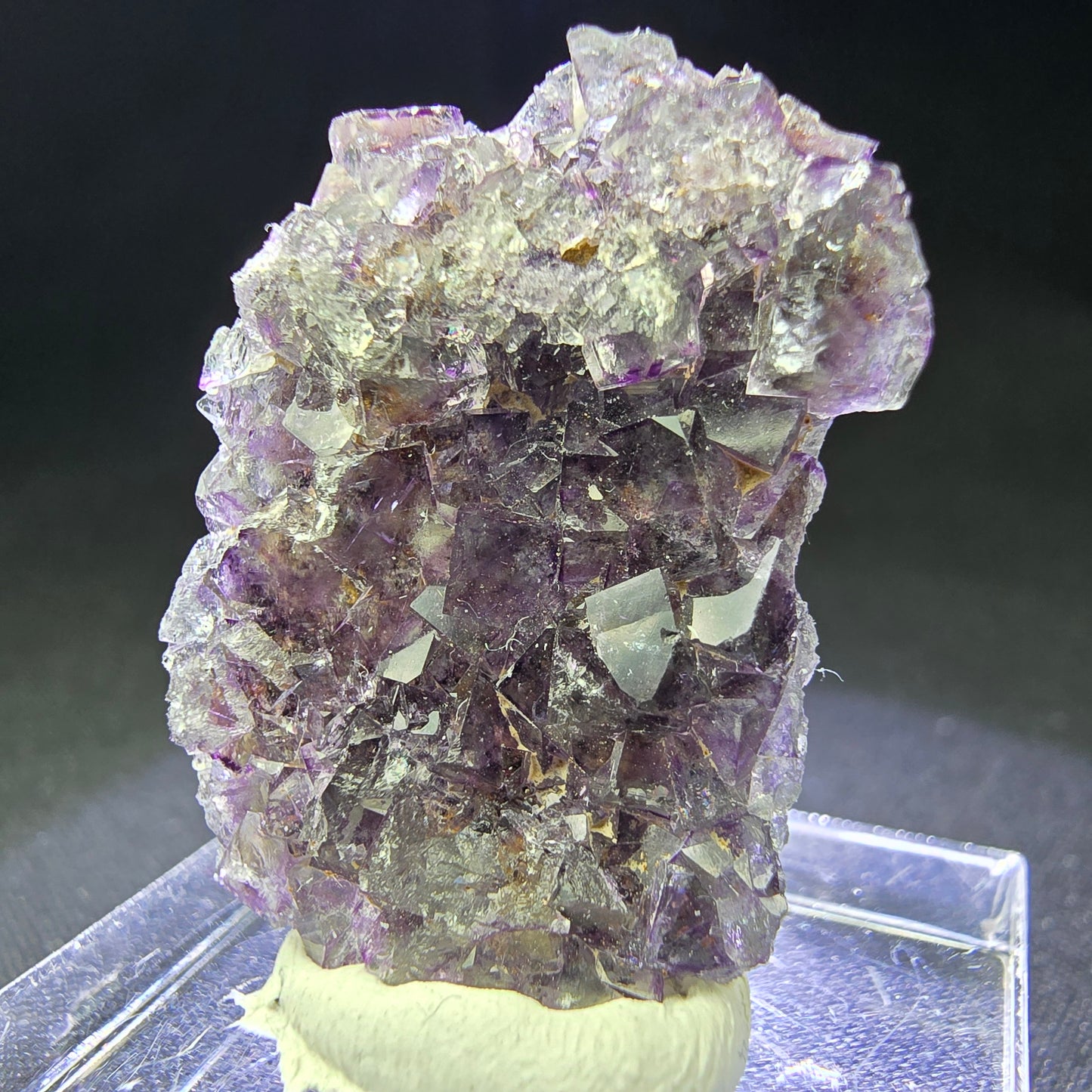 Sehr klare Fluorit Würfel Stufe lila 28*20*7mm Okorusu Mine, Namibia Sammlung