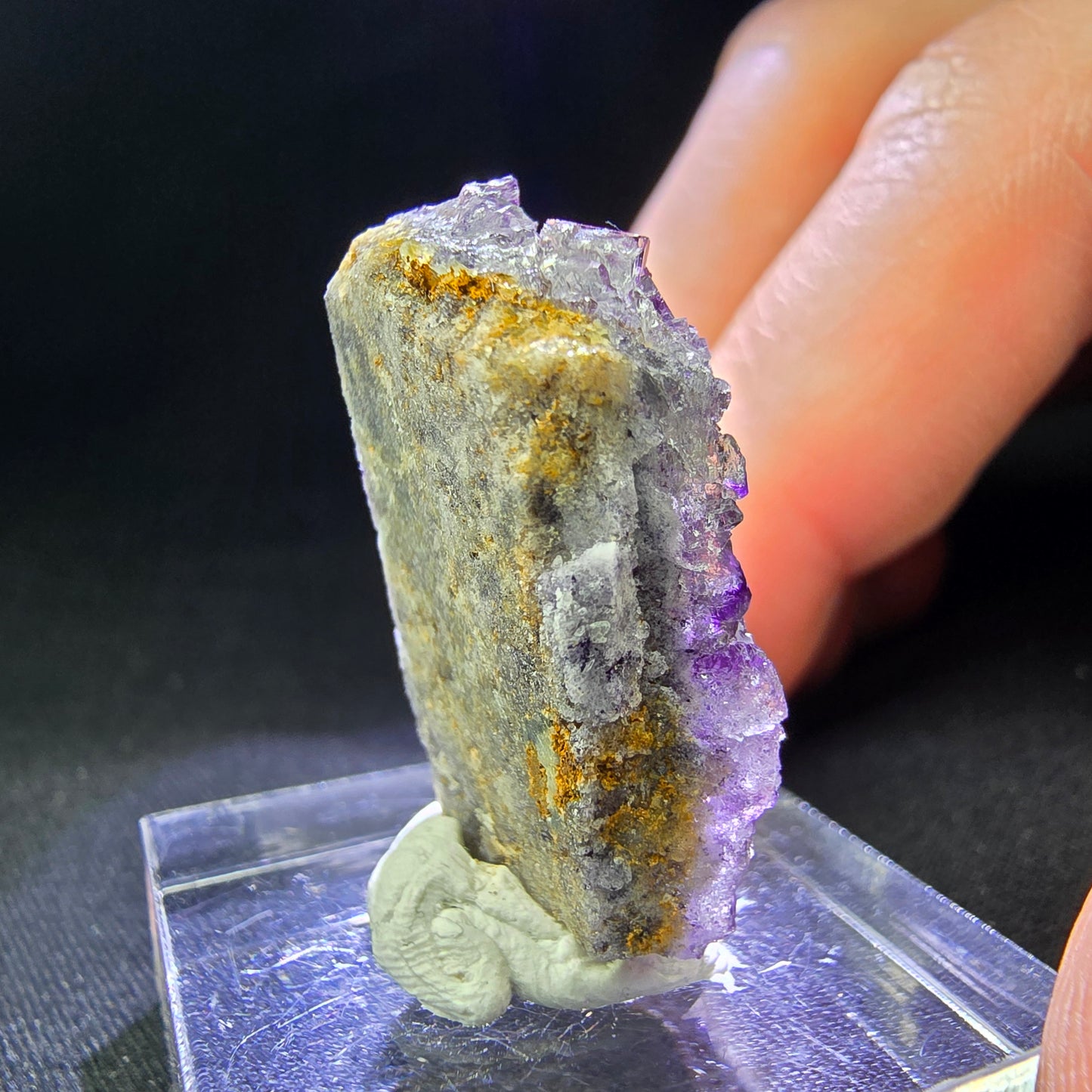 Sehr klare Fluorit Würfel Stufe lila 28*20*7mm Okorusu Mine, Namibia Sammlung