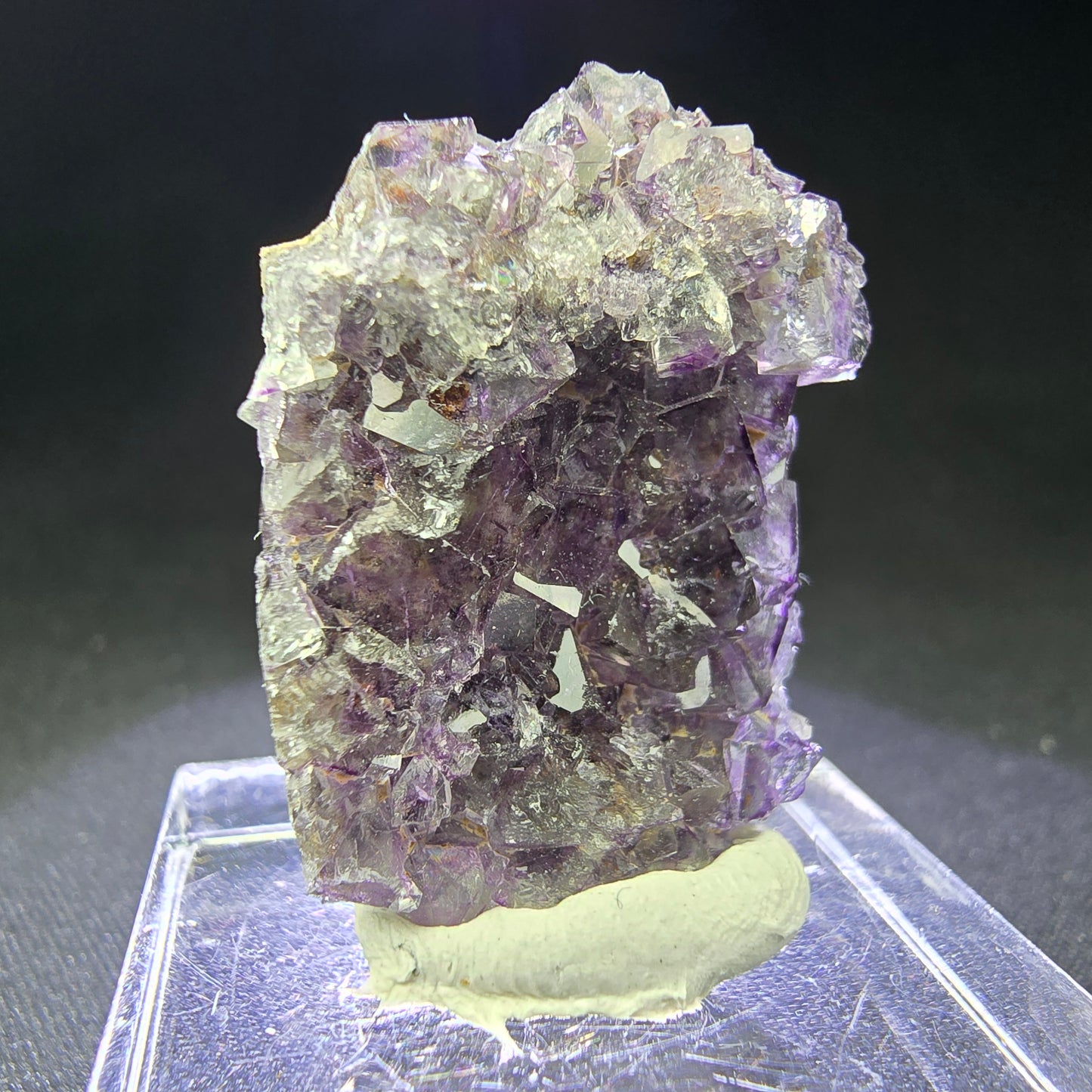 Sehr klare Fluorit Würfel Stufe lila 28*20*7mm Okorusu Mine, Namibia Sammlung