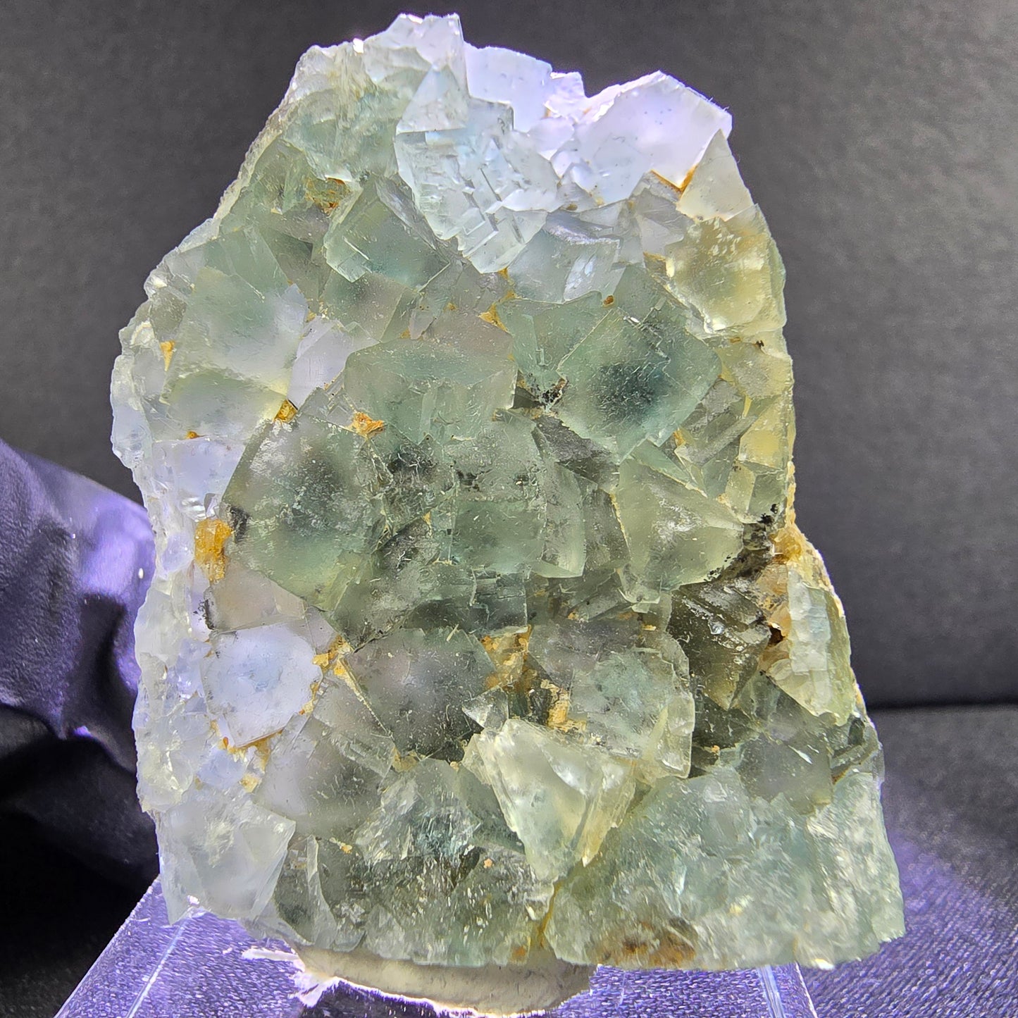 Schöne Phantom Fluorit Würfel Stufe grün 38*34*9mm Okorusu, Namibia Sammlung