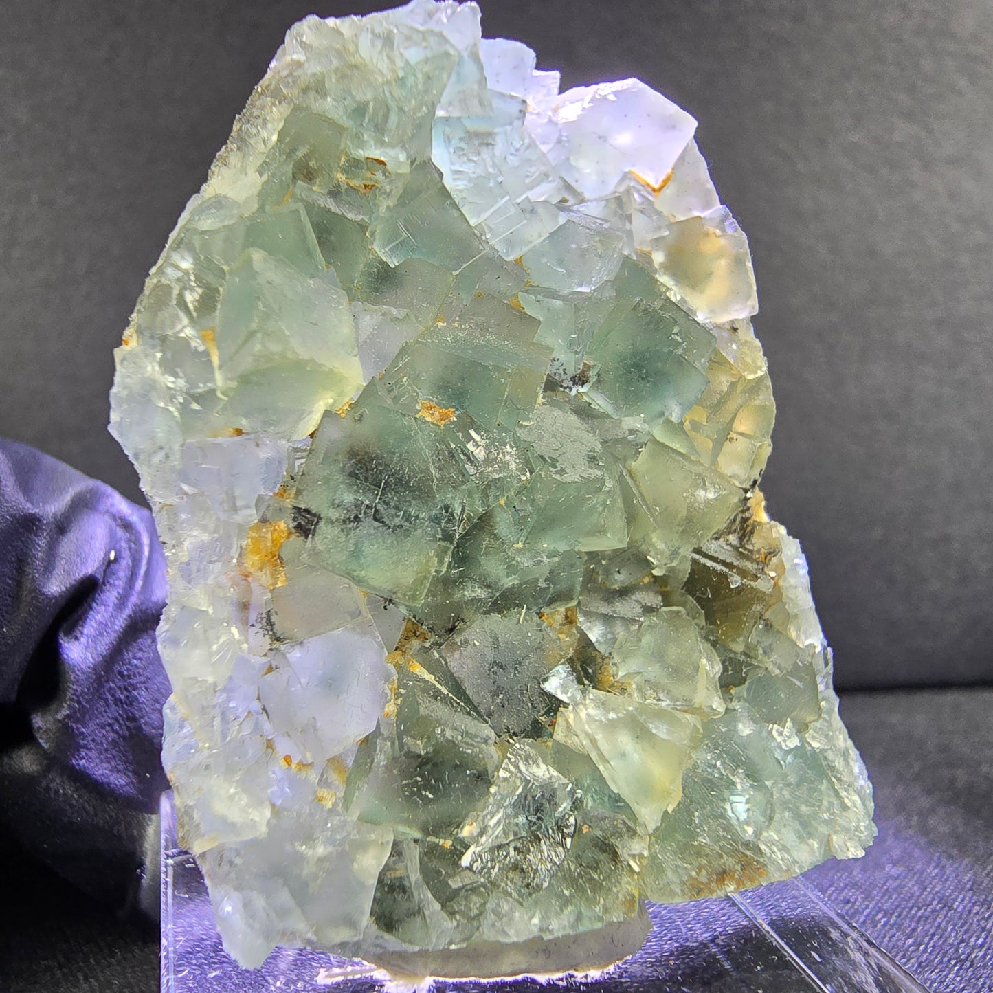 Schöne Phantom Fluorit Würfel Stufe grün 38*34*9mm Okorusu, Namibia Sammlung