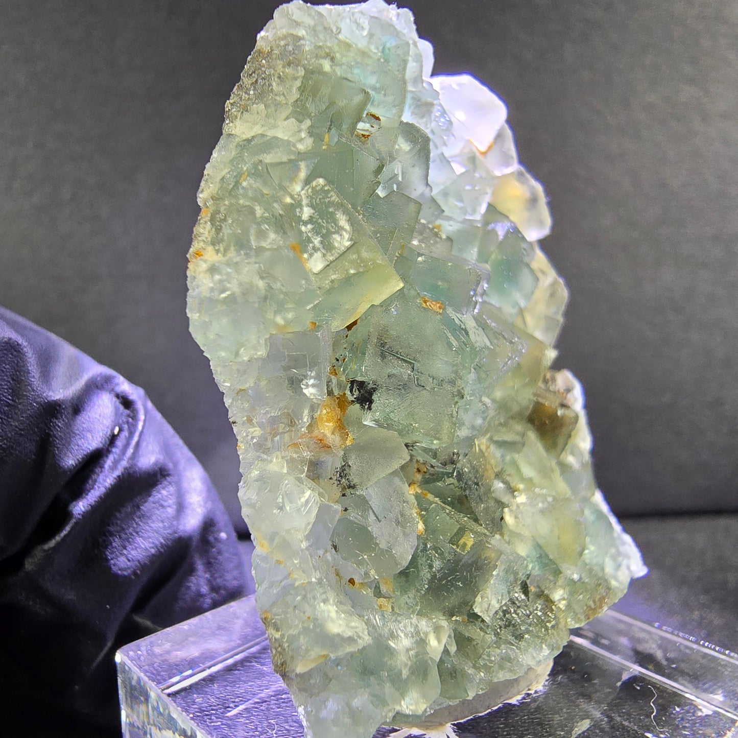 Schöne Phantom Fluorit Würfel Stufe grün 38*34*9mm Okorusu, Namibia Sammlung