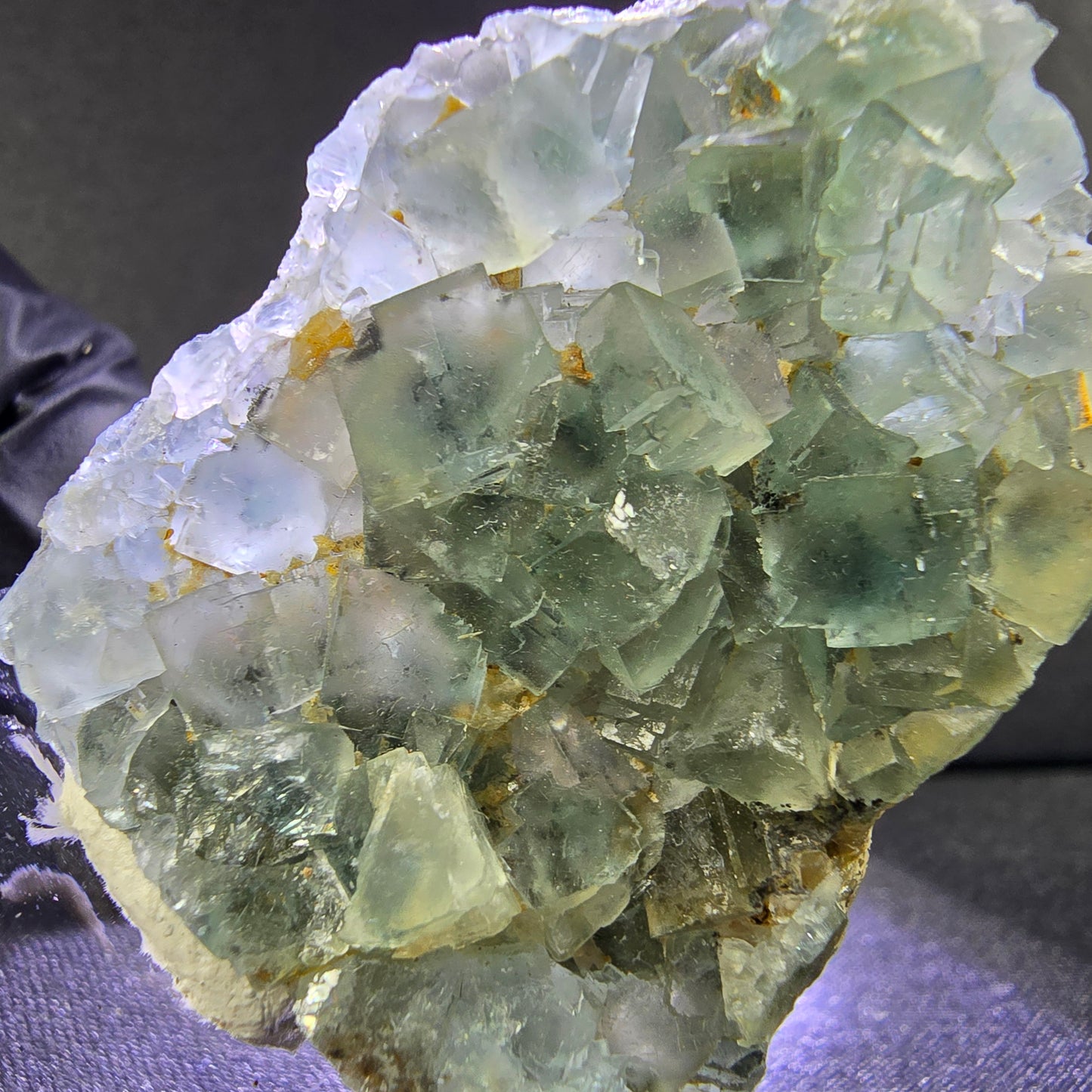 Schöne Phantom Fluorit Würfel Stufe grün 38*34*9mm Okorusu, Namibia Sammlung