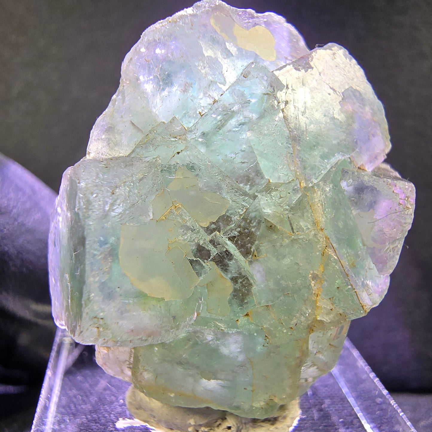 Glasklare Phantom Fluorit Würfel Stufe grün 31*26*16mm Okorusu, Namibia Sammlung