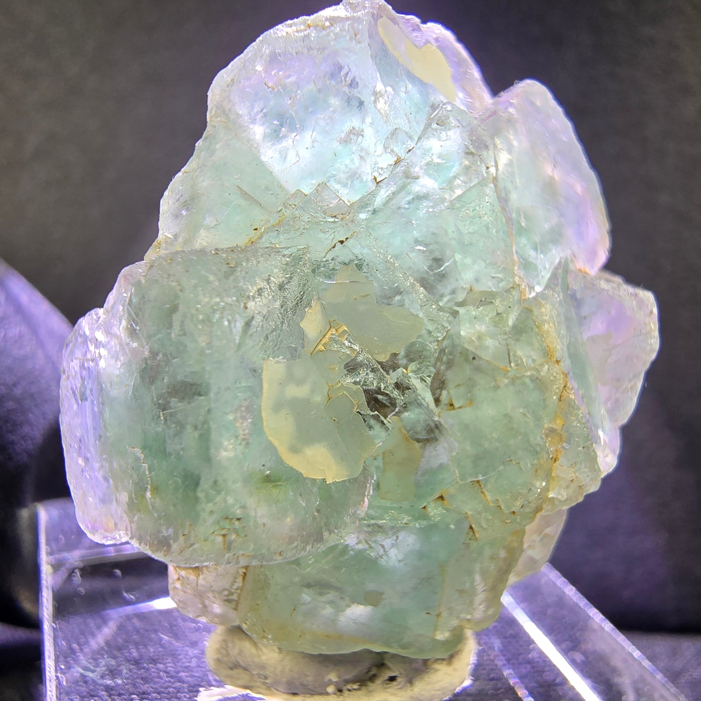 Glasklare Phantom Fluorit Würfel Stufe grün 31*26*16mm Okorusu, Namibia Sammlung