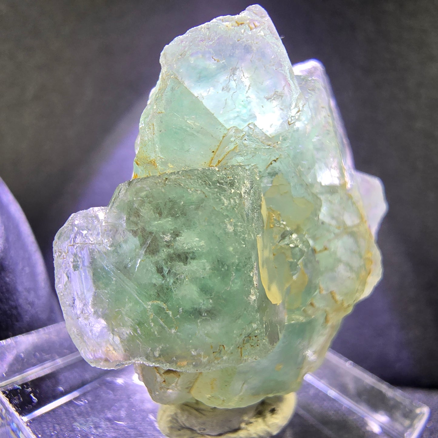 Glasklare Phantom Fluorit Würfel Stufe grün 31*26*16mm Okorusu, Namibia Sammlung