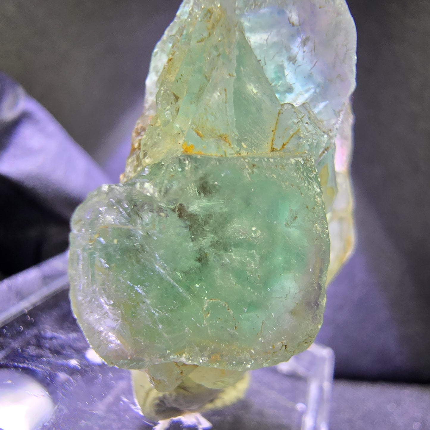 Glasklare Phantom Fluorit Würfel Stufe grün 31*26*16mm Okorusu, Namibia Sammlung
