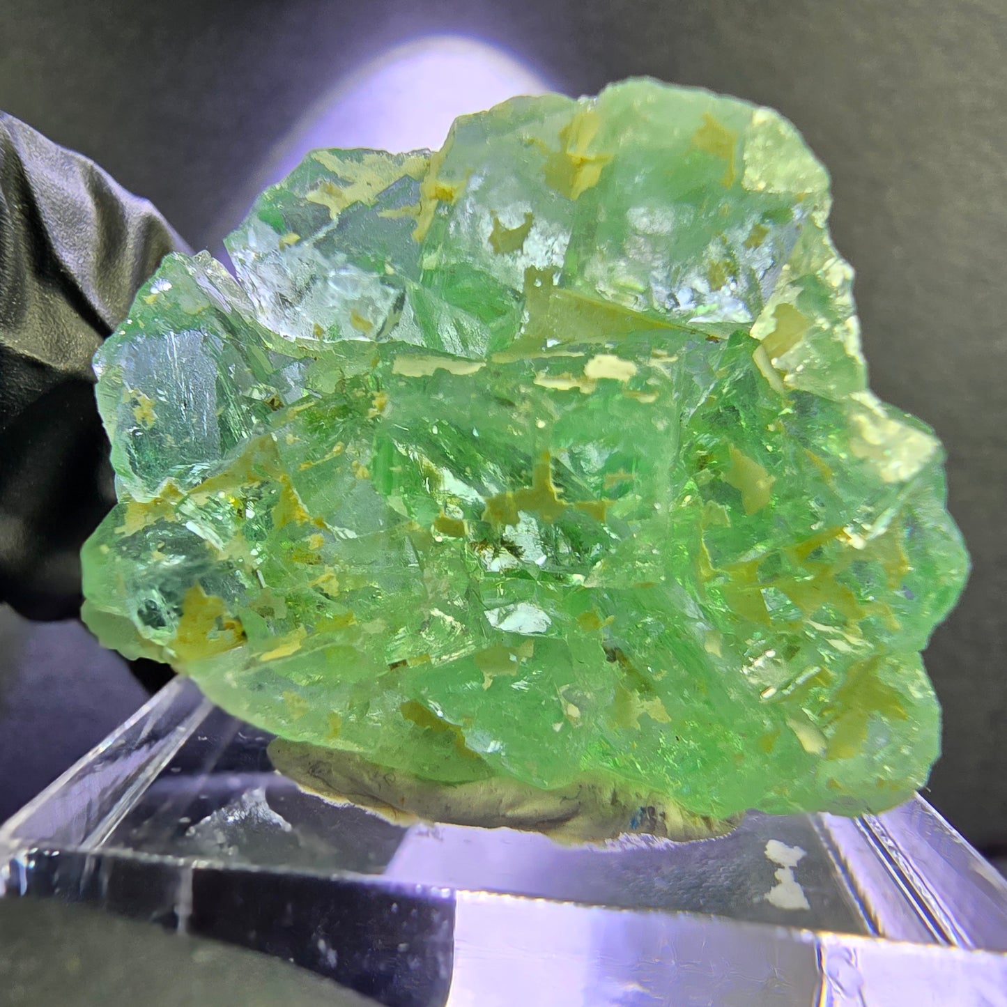 Klare Phantom Fluorit Würfel Stufe grün 27*22*9mm Okorusu, Namibia Sammlung