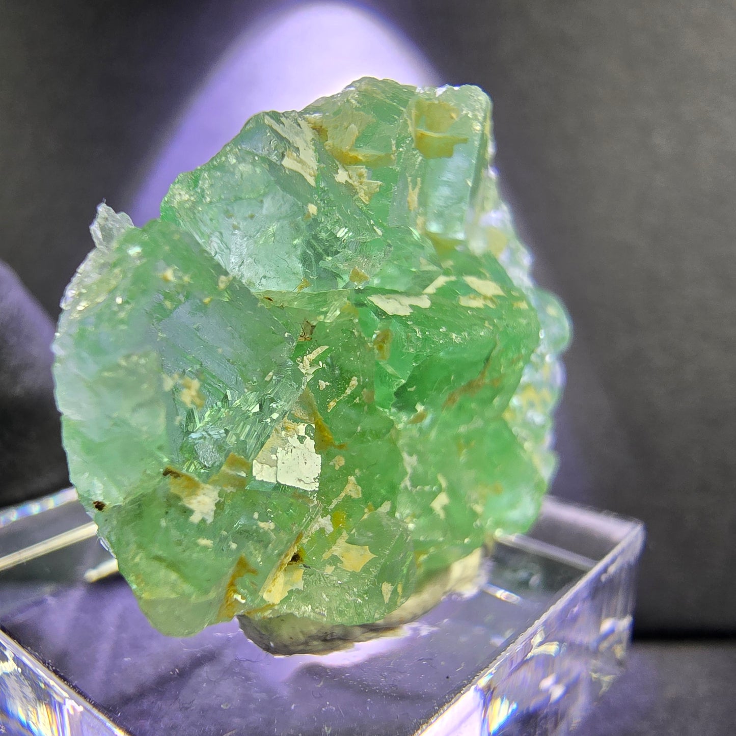 Klare Phantom Fluorit Würfel Stufe grün 27*22*9mm Okorusu, Namibia Sammlung