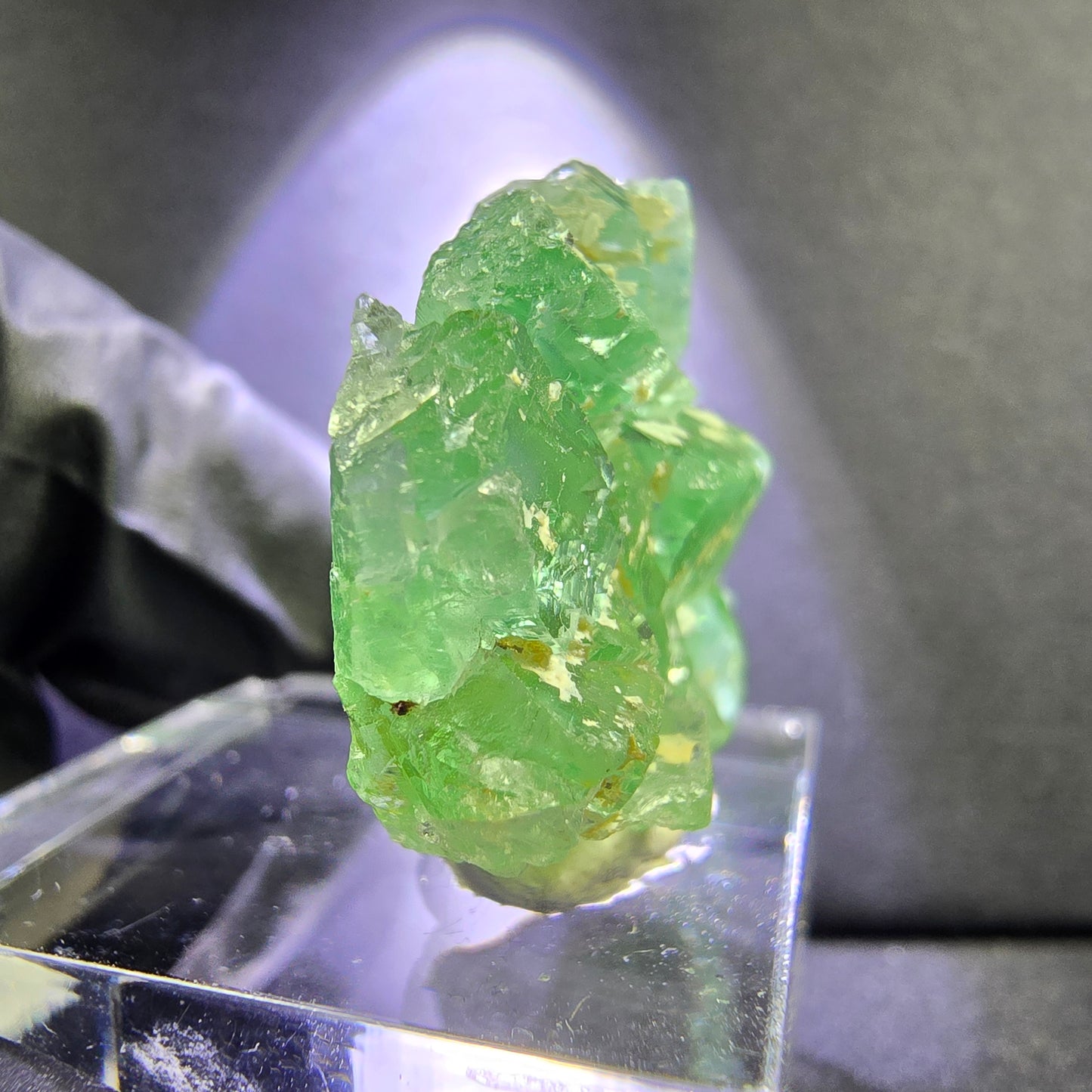 Klare Phantom Fluorit Würfel Stufe grün 27*22*9mm Okorusu, Namibia Sammlung