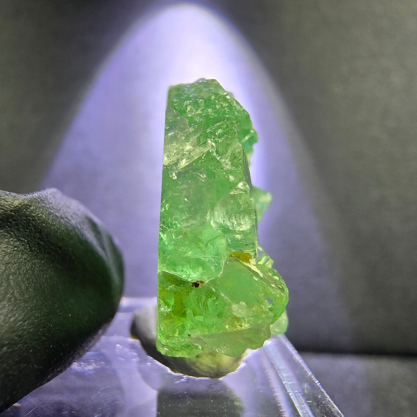 Klare Phantom Fluorit Würfel Stufe grün 27*22*9mm Okorusu, Namibia Sammlung