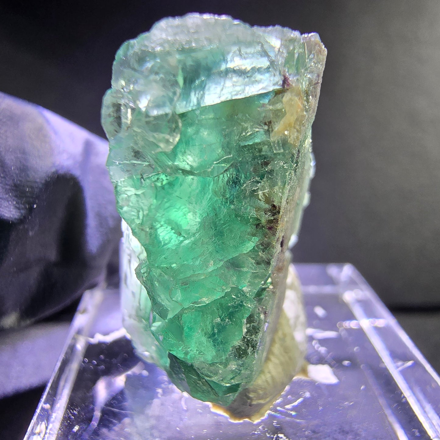 Seltene Phantom Fluorit Würfel Stufe grün 22*14*12mm Okorusu, Namibia Sammlung