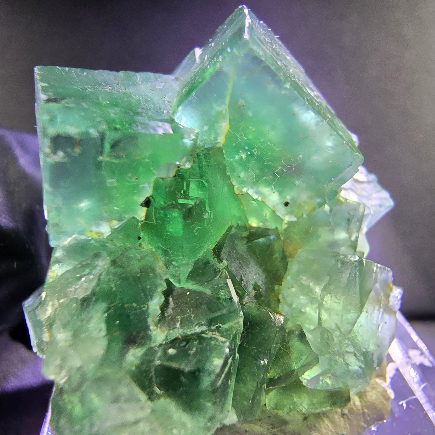 Seltene Phantom Fluorit Würfel Stufe grün 25*24*15mm Okorusu, Namibia Sammlung