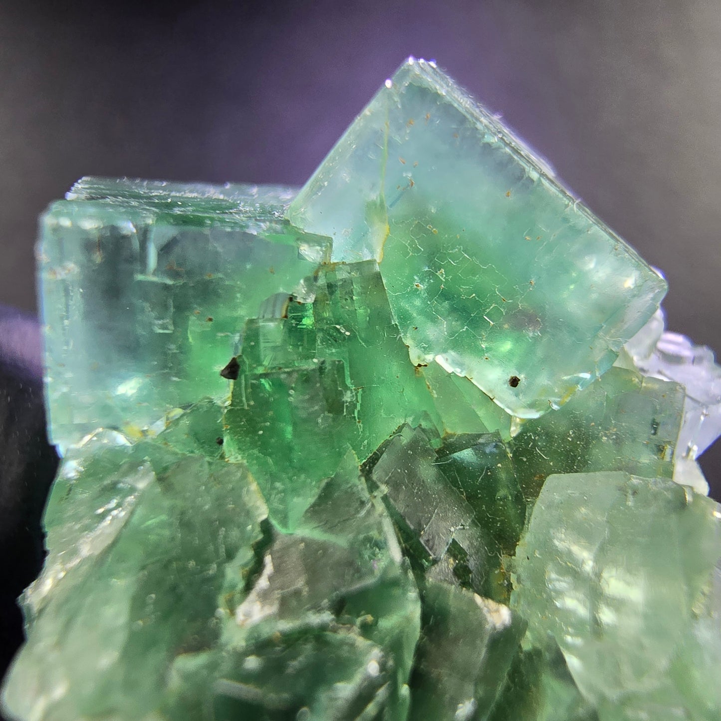 Seltene Phantom Fluorit Würfel Stufe grün 25*24*15mm Okorusu, Namibia Sammlung