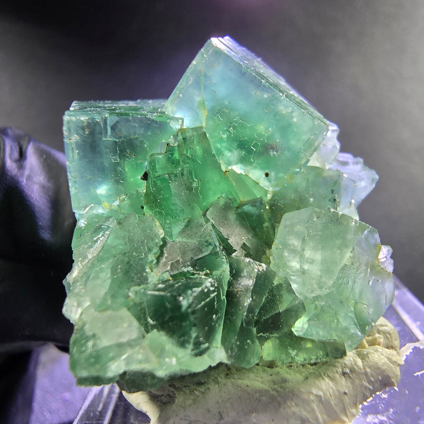 Seltene Phantom Fluorit Würfel Stufe grün 25*24*15mm Okorusu, Namibia Sammlung