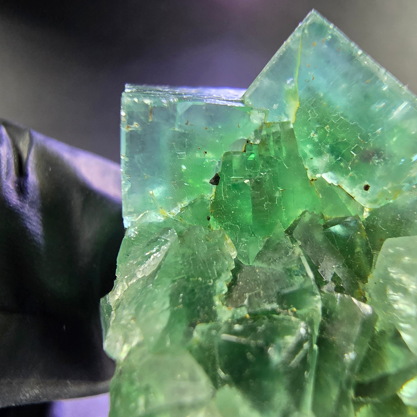 Seltene Phantom Fluorit Würfel Stufe grün 25*24*15mm Okorusu, Namibia Sammlung