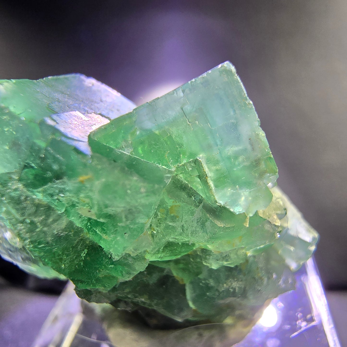 Seltene Phantom Fluorit Würfel Stufe grün 25*24*15mm Okorusu, Namibia Sammlung