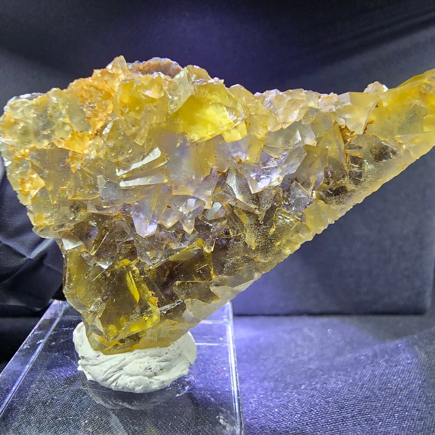 Seltene Honey Pocket Phantom Fluorit Stufe gelb grün 51*34*9mm Okorusu, Namibia