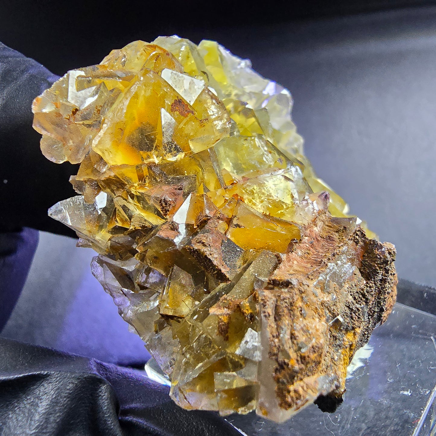 Seltene Honey Pocket Phantom Fluorit Stufe gelb grün 42*33*20mm Okorusu, Namibia