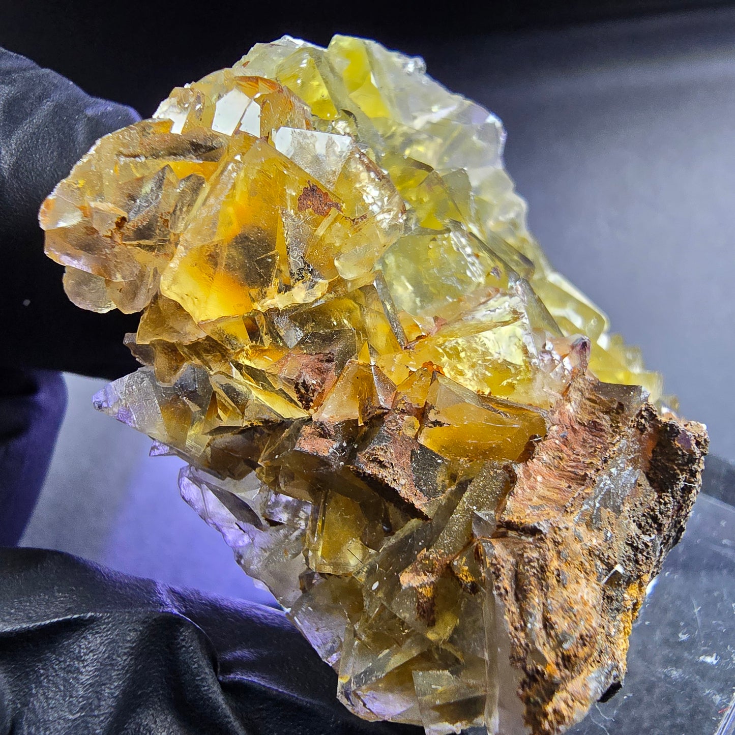 Seltene Honey Pocket Phantom Fluorit Stufe gelb grün 42*33*20mm Okorusu, Namibia