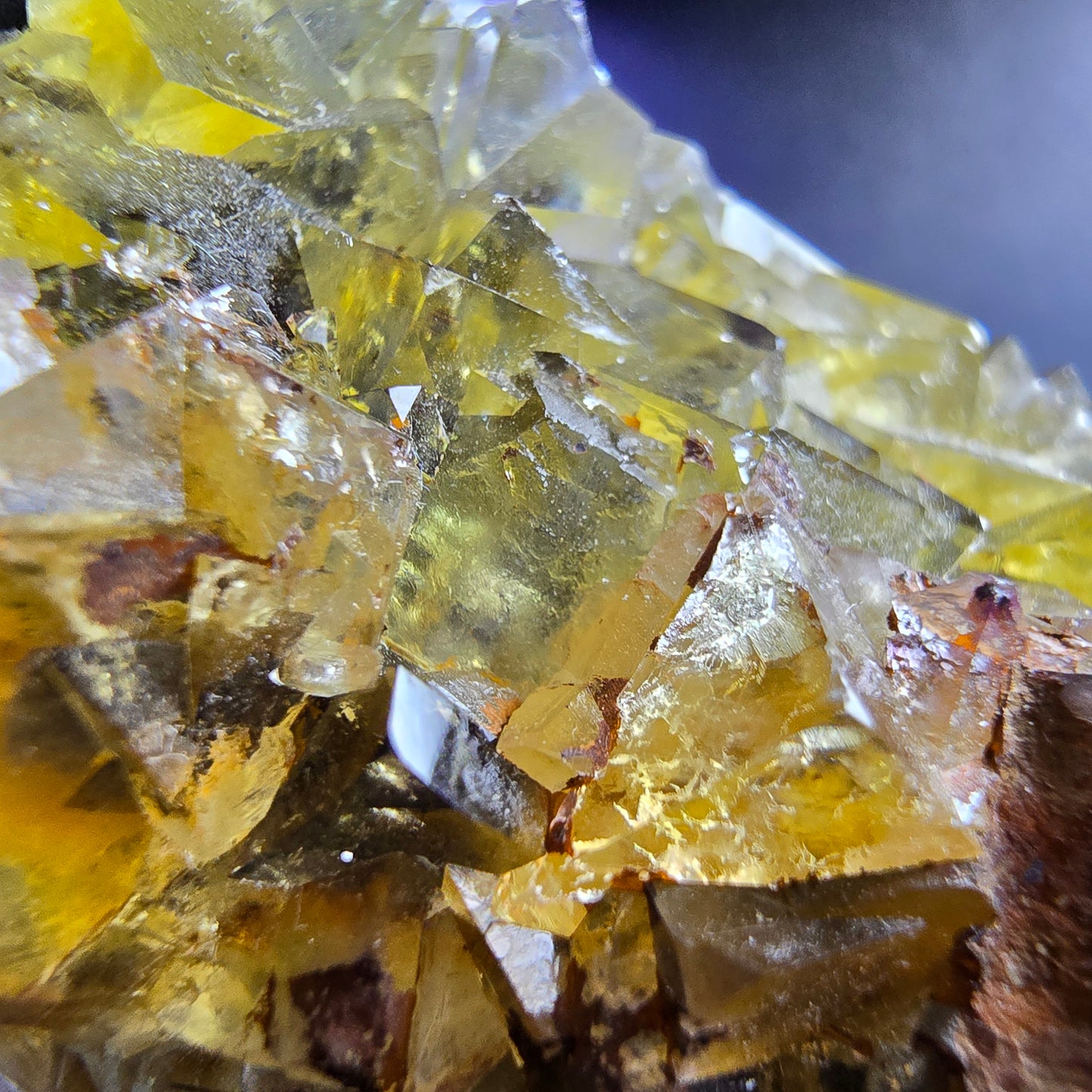 Seltene Honey Pocket Phantom Fluorit Stufe gelb grün 42*33*20mm Okorusu, Namibia