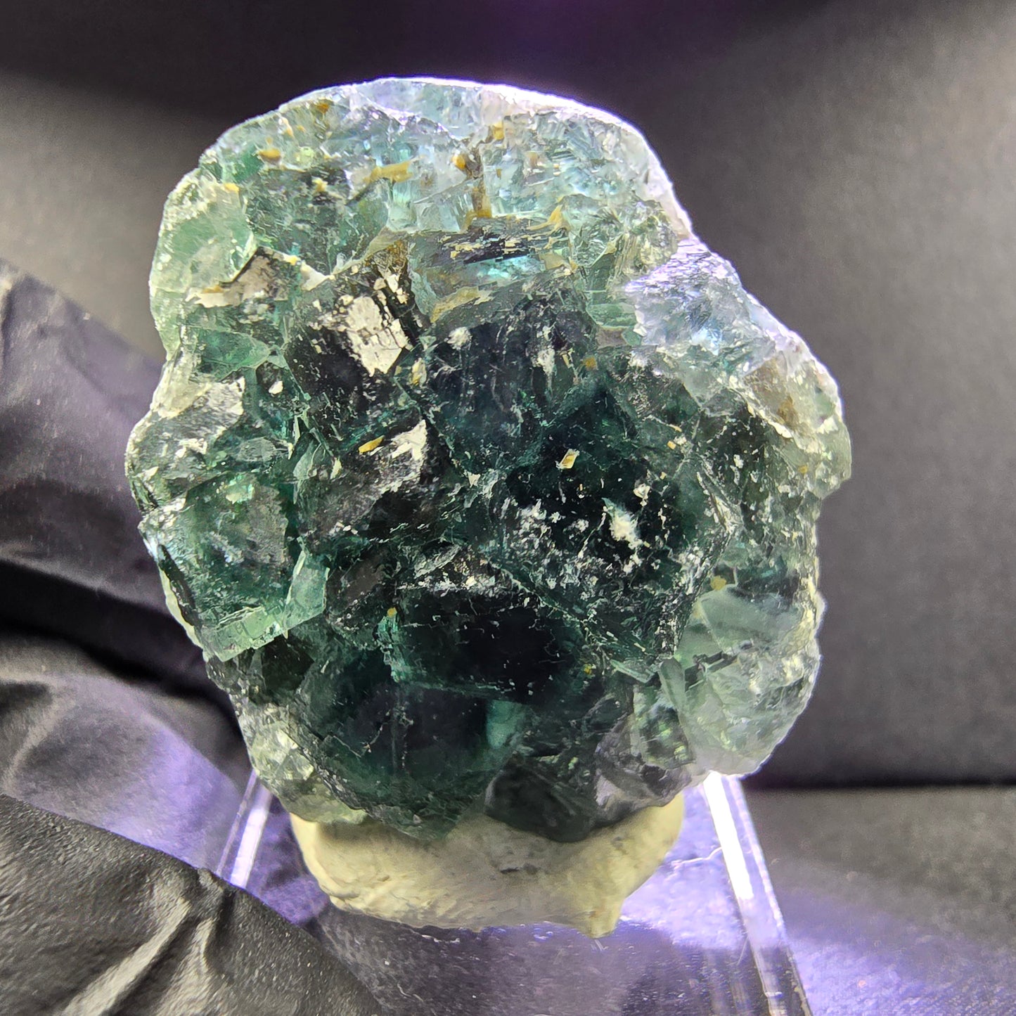 Schöne Phantom Fluorit Würfel Stufe grün 38*34*17mm Okorusu, Namibia Sammlung