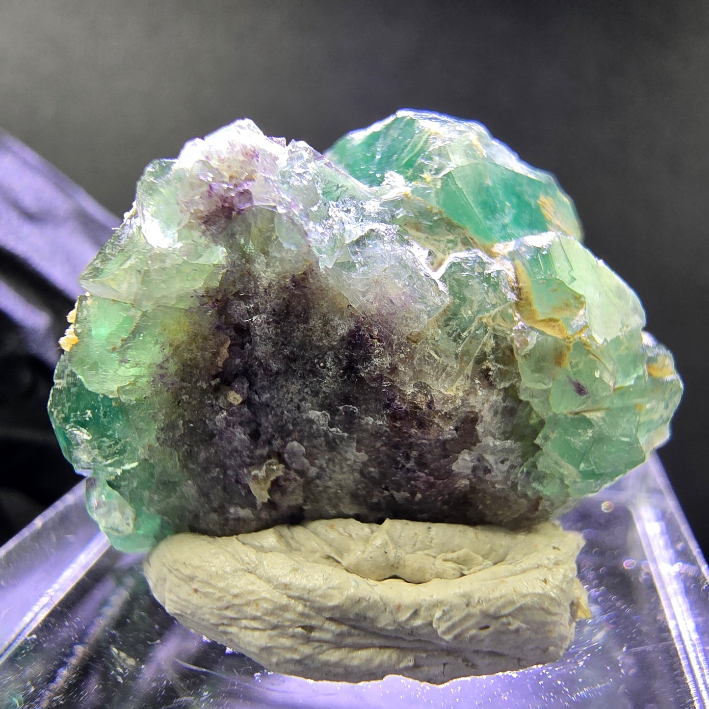 Sehr klare Phantom Fluorit XX Würfel Stufe grün 25*18*15mm aus Okorusu, Namibia