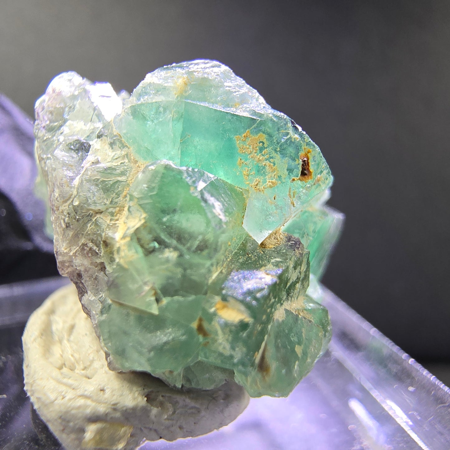 Sehr klare Phantom Fluorit XX Würfel Stufe grün 25*18*15mm aus Okorusu, Namibia
