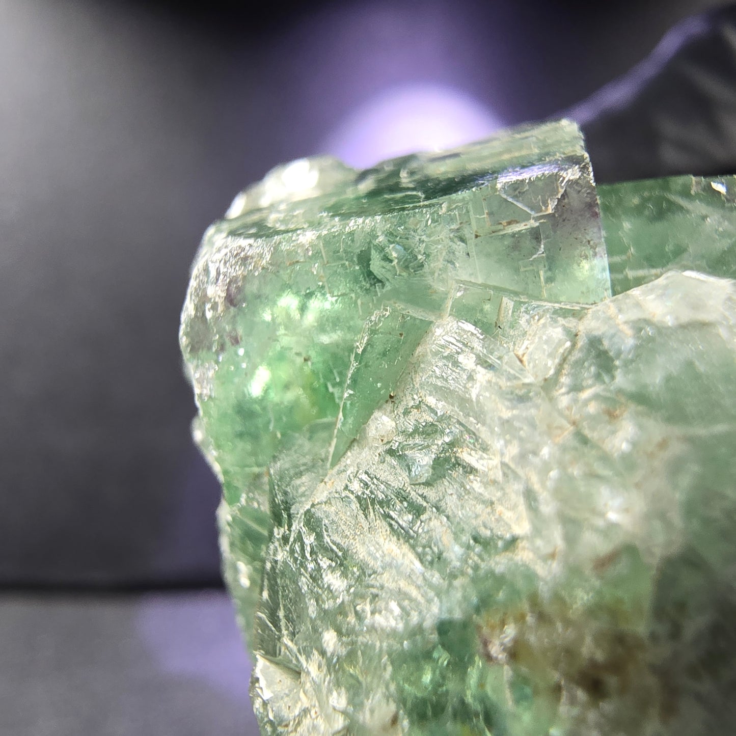 Seltene Phantom Fluorit Würfel Stufe grün 34*28*23mm Okorusu, Namibia Sammlung