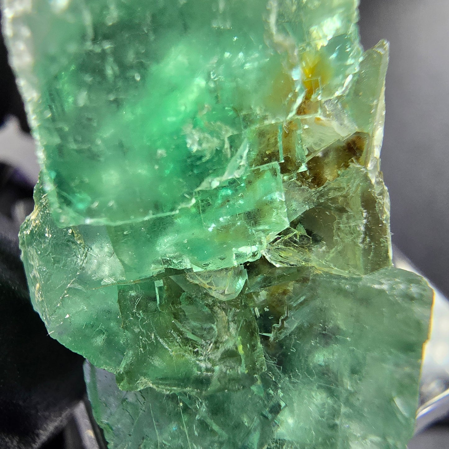 Seltene Phantom Fluorit Würfel Stufe grün 26*20*20mm Okorusu, Namibia Sammlung