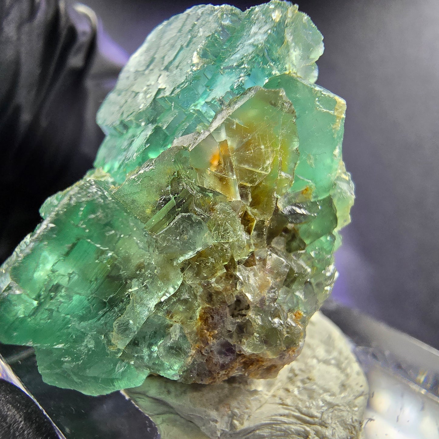 Seltene Phantom Fluorit Würfel Stufe grün 26*20*20mm Okorusu, Namibia Sammlung