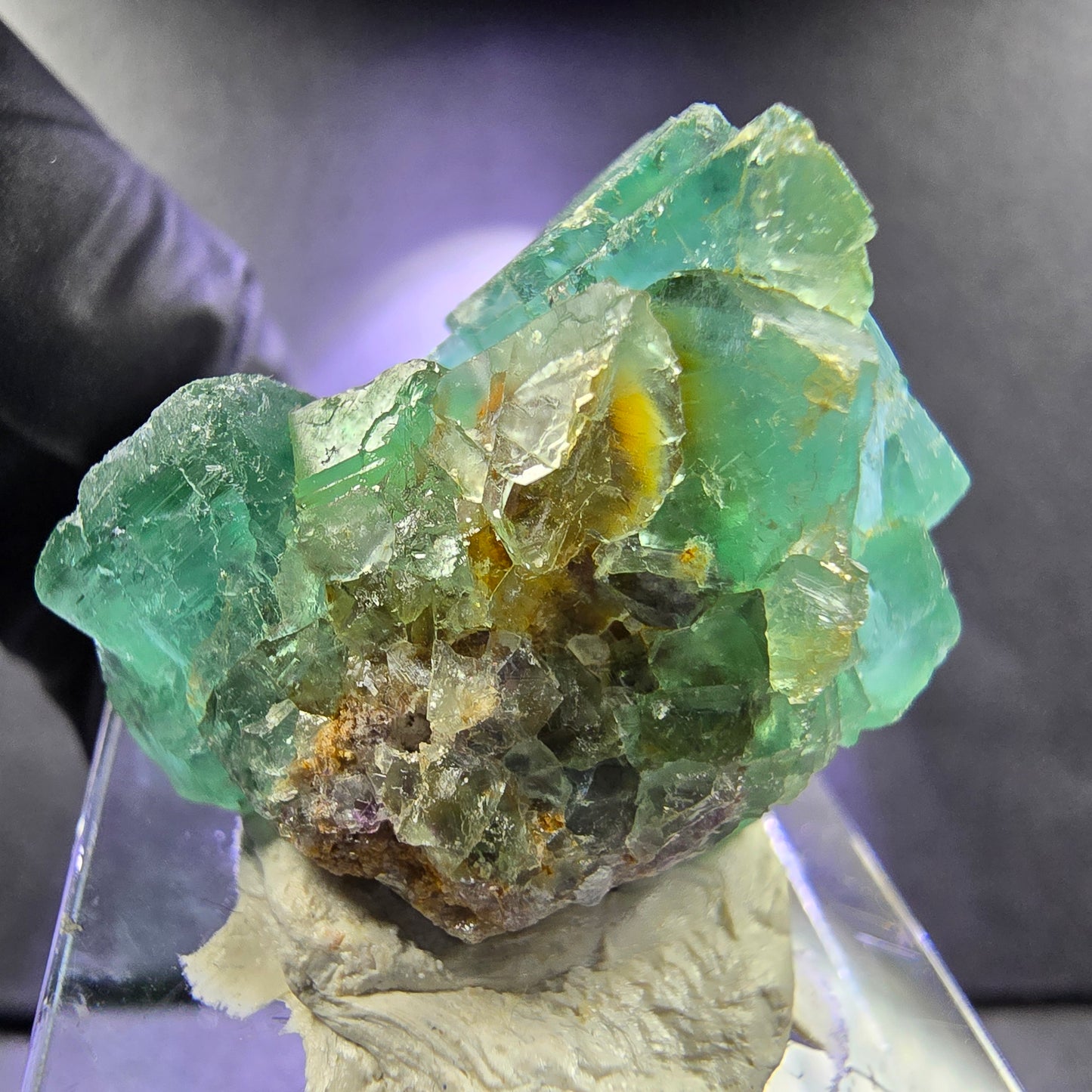 Seltene Phantom Fluorit Würfel Stufe grün 26*20*20mm Okorusu, Namibia Sammlung