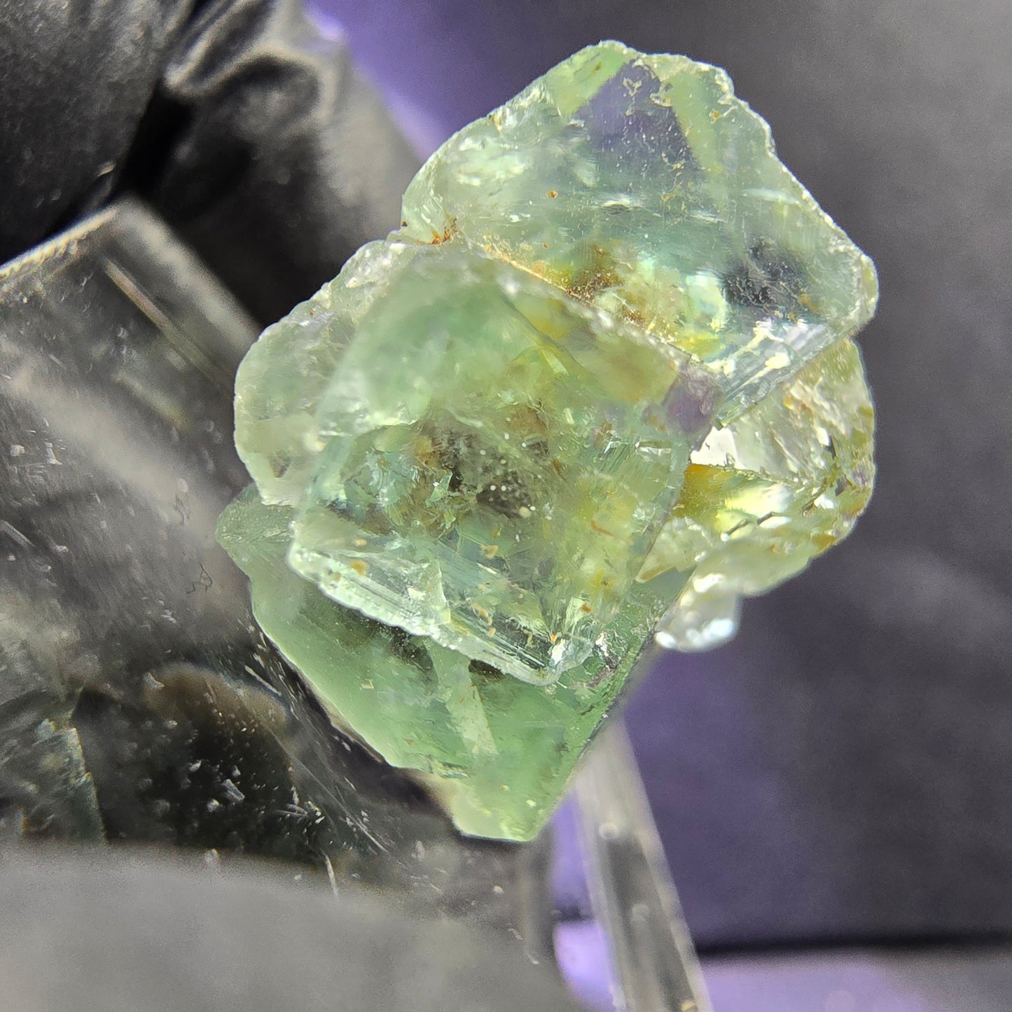 Seltene klare Phantom Fluorit XX Stufe mit Einschlüssen 19*15*9mm aus Okorusu, Namibia