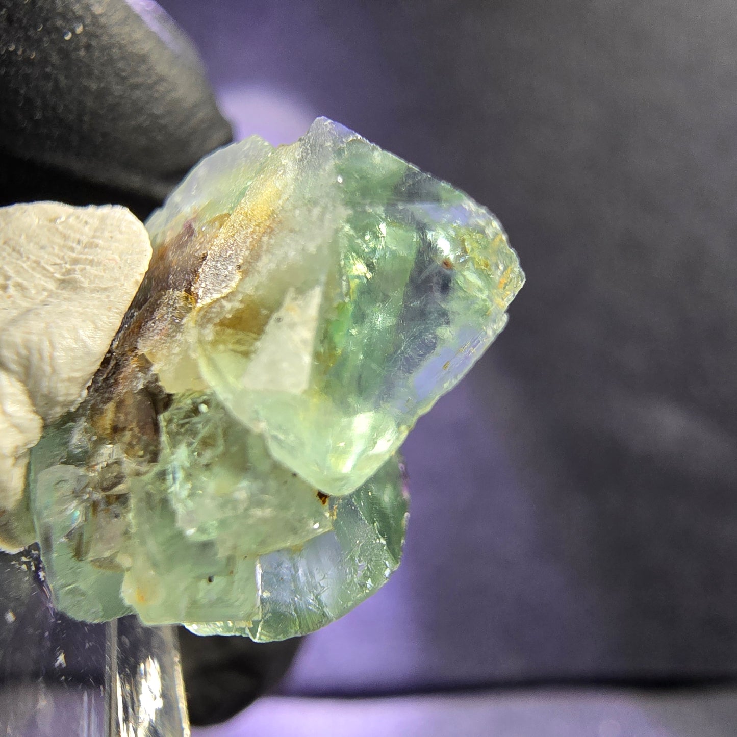 Seltene klare Phantom Fluorit XX Stufe mit Einschlüssen 19*15*9mm aus Okorusu, Namibia