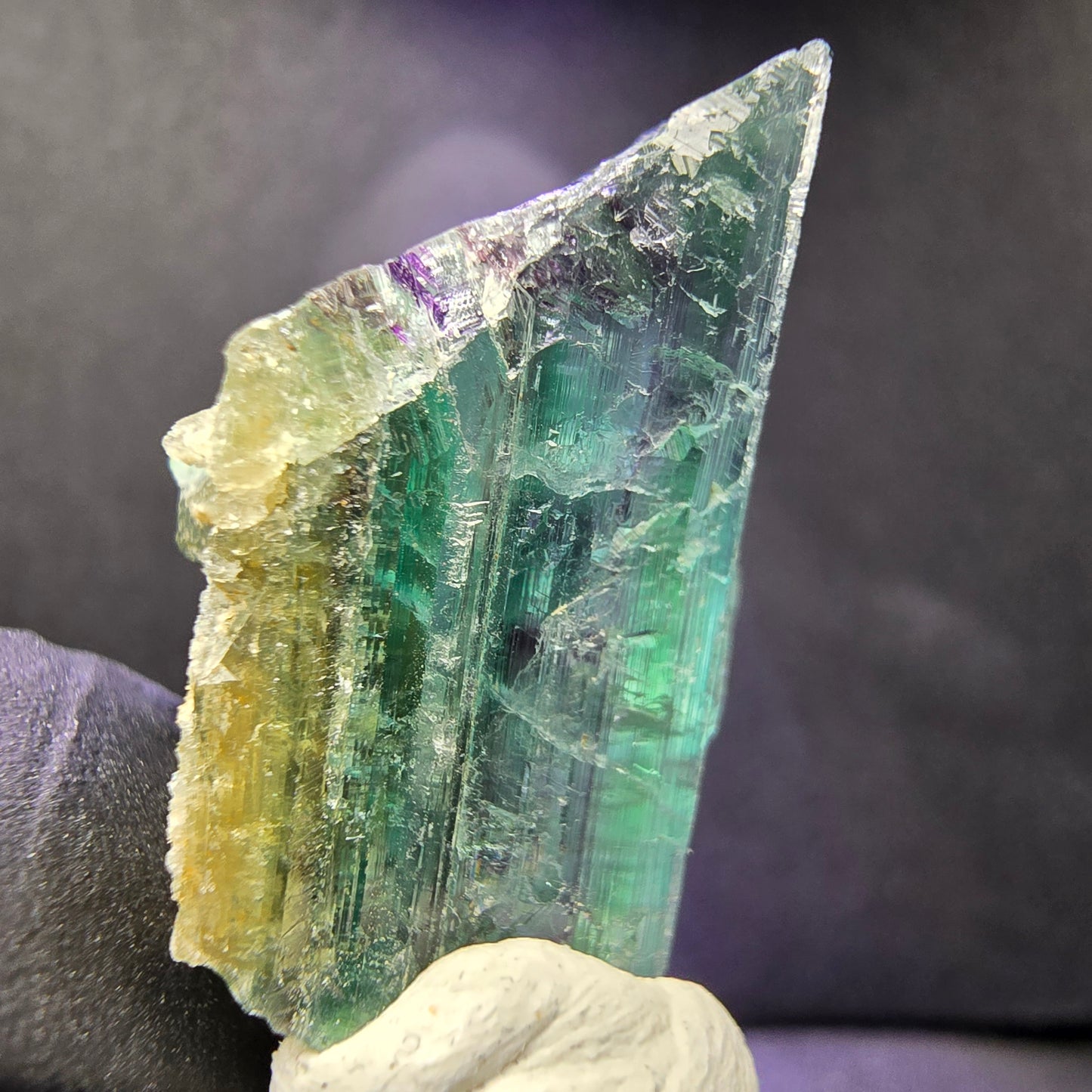 Seltener Phantom Fluorit Würfel grün lila 30*25*16mm Okorusu, Namibia Sammlung
