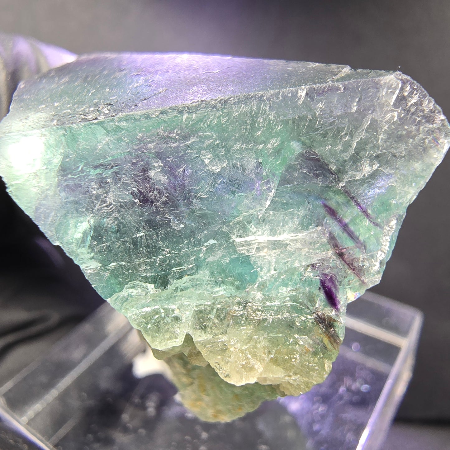 Seltener Phantom Fluorit Würfel grün lila 30*25*16mm Okorusu, Namibia Sammlung
