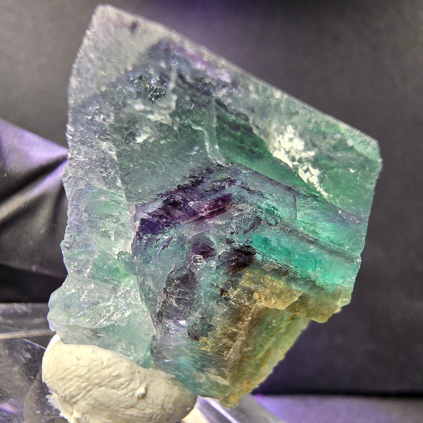 Seltener Phantom Fluorit Würfel grün lila 30*25*16mm Okorusu, Namibia Sammlung