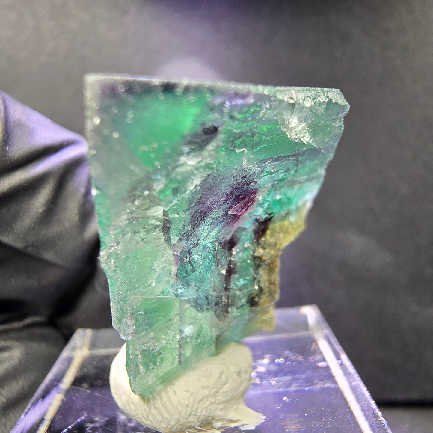 Seltener Phantom Fluorit Würfel grün lila 30*25*16mm Okorusu, Namibia Sammlung