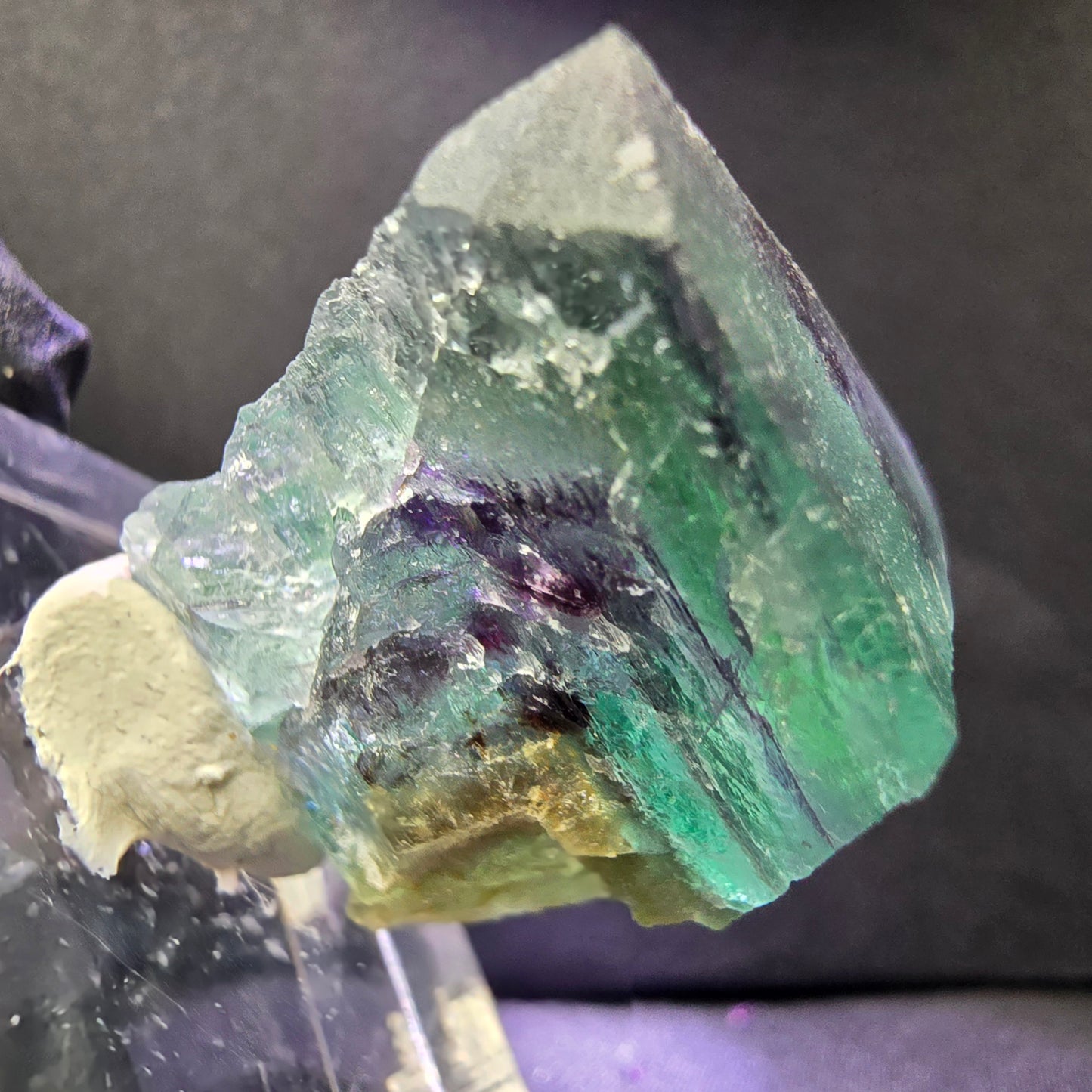 Seltener Phantom Fluorit Würfel grün lila 30*25*16mm Okorusu, Namibia Sammlung
