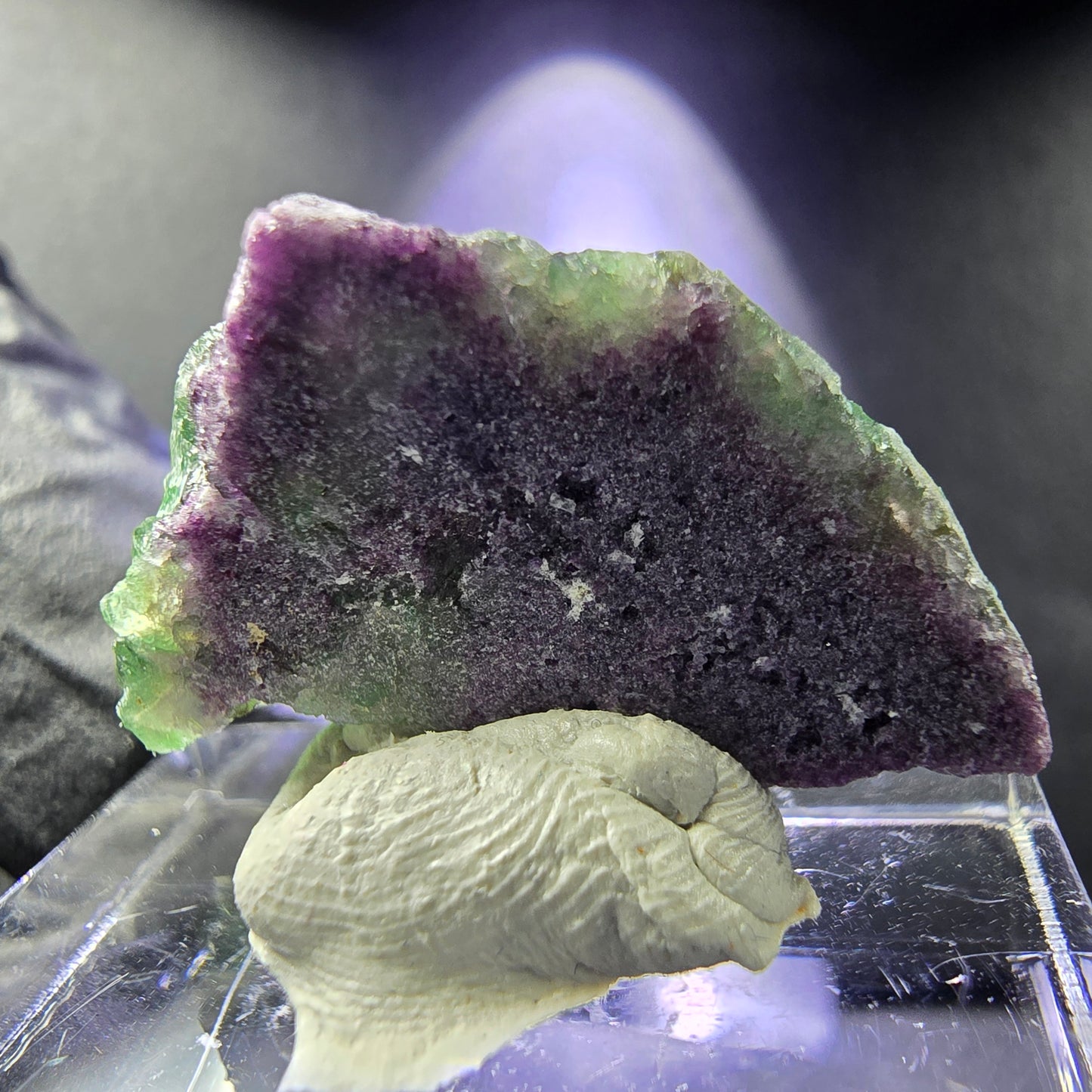 Seltene Fluorit Würfel Stufe grün lila 26*15*11mm Okorusu, Namibia Sammlung