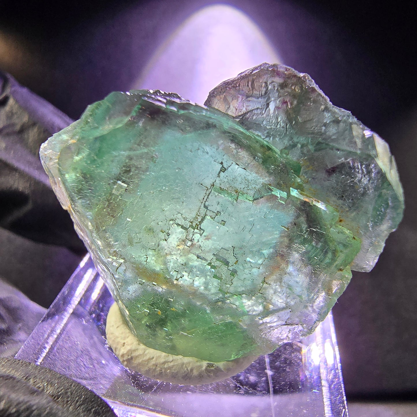 Seltener Phantom Fluorit Würfel grün lila 29*26*11mm Okorusu, Namibia Sammlung