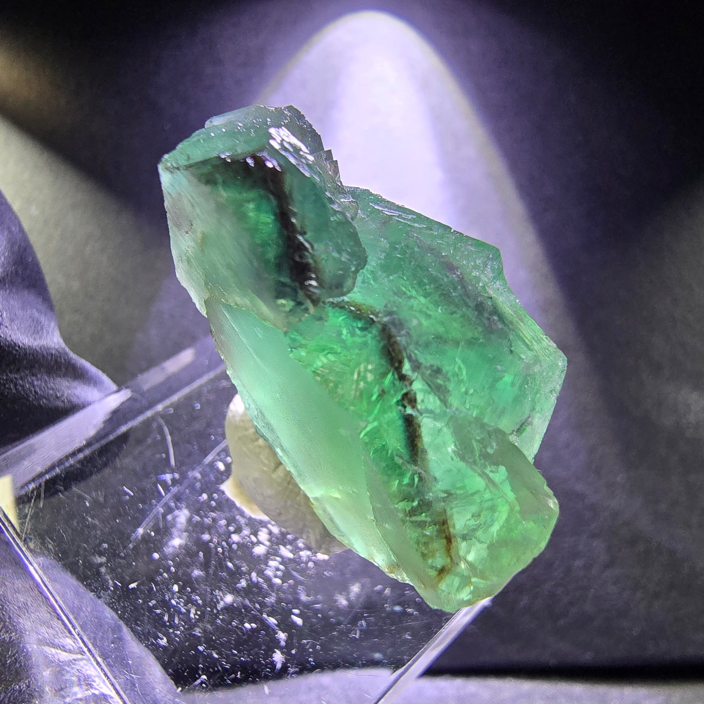 Seltener Phantom Fluorit Würfel grün lila 29*26*11mm Okorusu, Namibia Sammlung