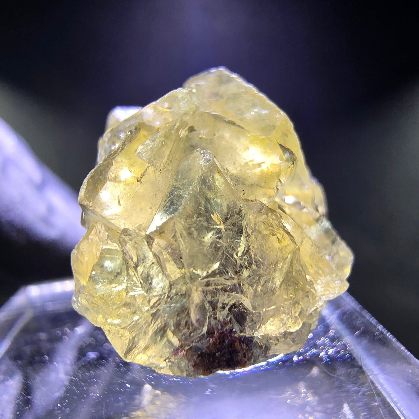 Seltene Honey Pocket Phantom Fluorit XX Würfel Stufe 25*17*15mm Okorusu, Namibia