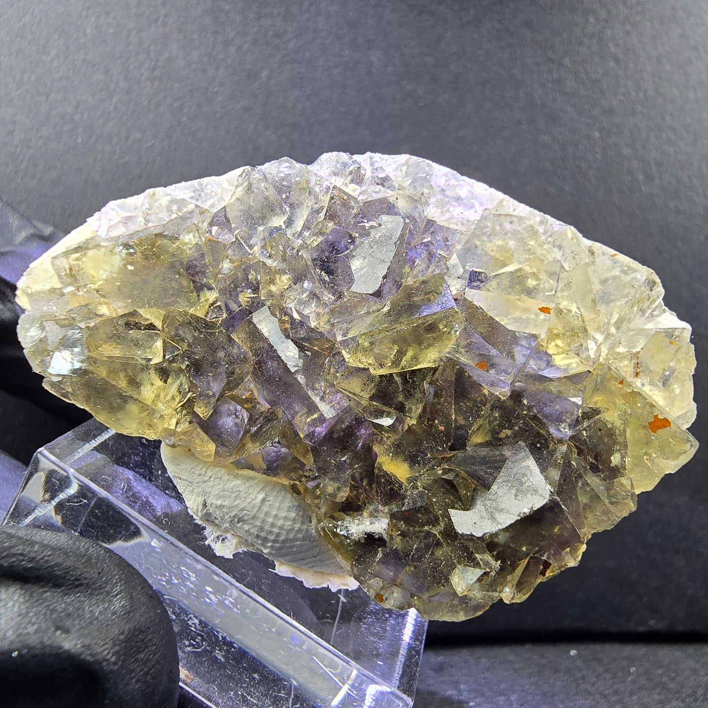 Seltene Honey Pocket Phantom Fluorit XX Würfel Stufe 44*28*13mm Okorusu, Namibia