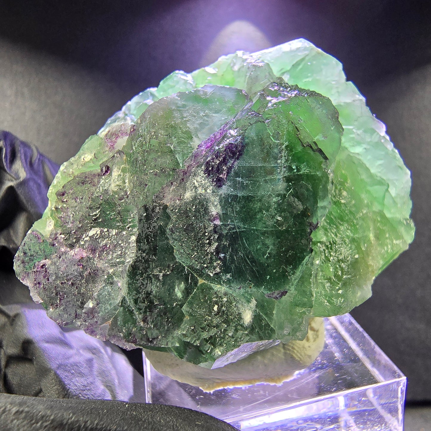 Rare zonar Phantom Fluorite XX stade vert violet 45*39*21mm Okorusu, Namibie