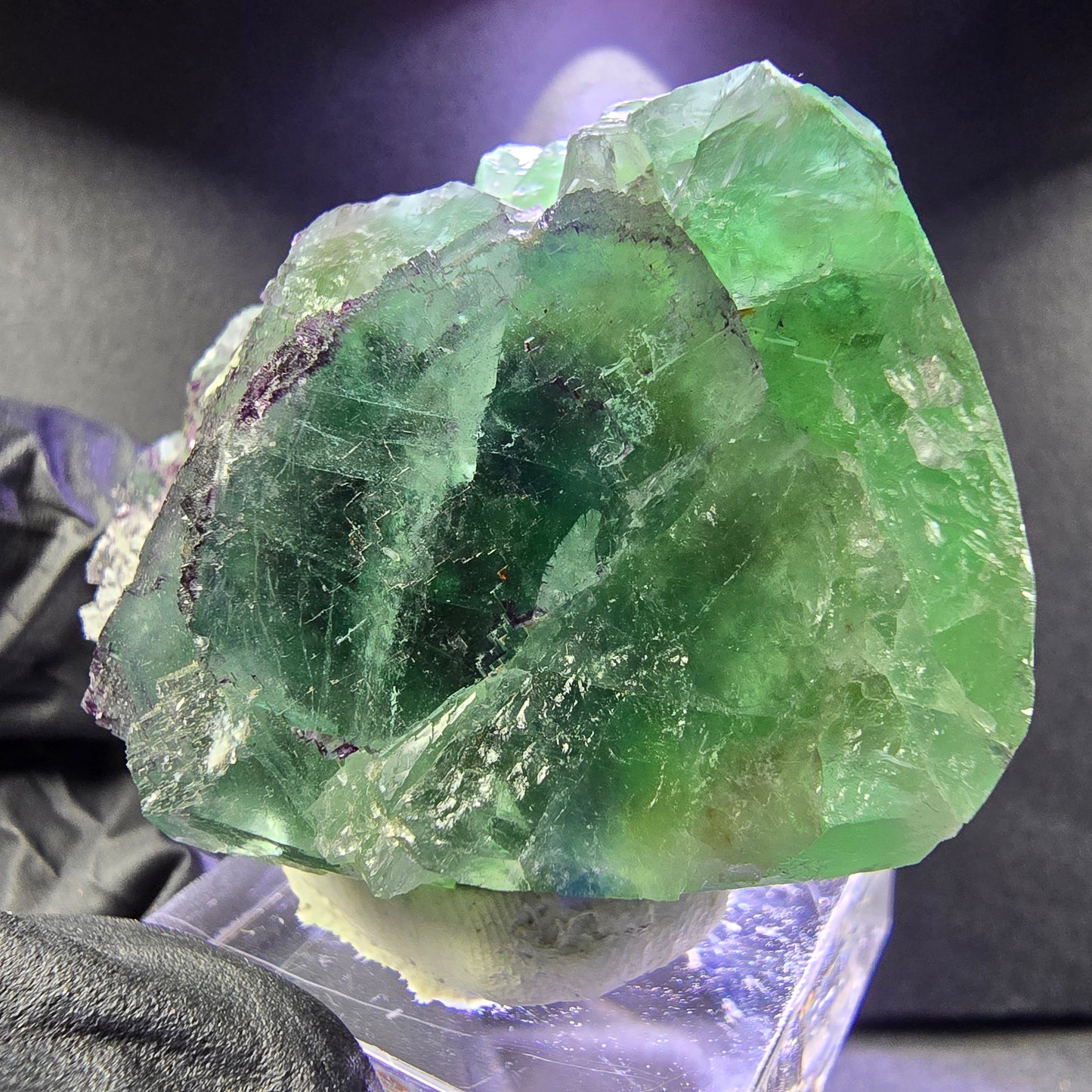 Rare zonar Phantom Fluorite XX stade vert violet 45*39*21mm Okorusu, Namibie