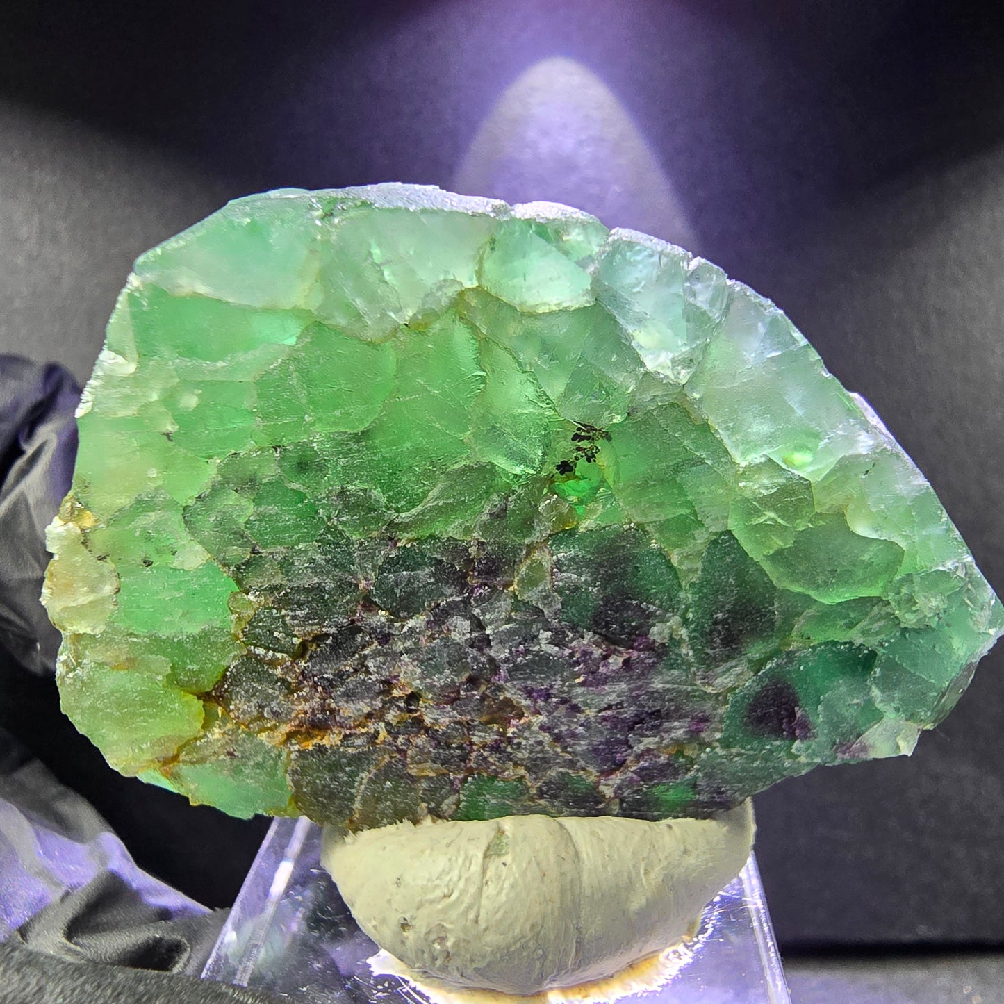 Rare zonar Phantom Fluorite XX stade vert violet 45*39*21mm Okorusu, Namibie